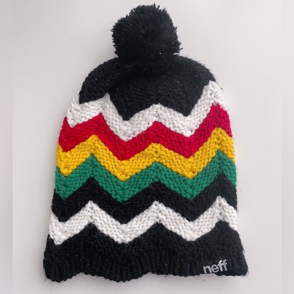Neff | Rasta Ric Rac Knit Pom Pom Beanie - Picture 2 of 8